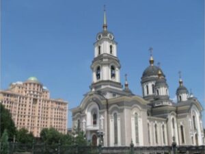 La cathédrale orthodoxe de la Transfiguration de Jésus dans la ville de Donetsk