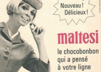 Maltesi Visuel publicitaire de la marque Maltesi en 1967 qui deviendra Maltesers apercu