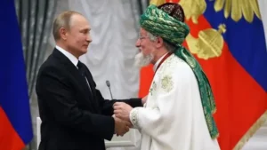 Vladimir Poutine avec le mufti Tadzhuddin