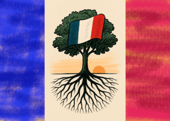 Arbre avec le drapeau français