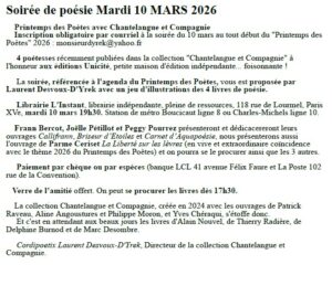 Chantelangue Printemps des Poètes 2026