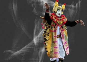 Arja danse avec l'esprit de Barong Collage numérique Mattéo Vergnes 2026.